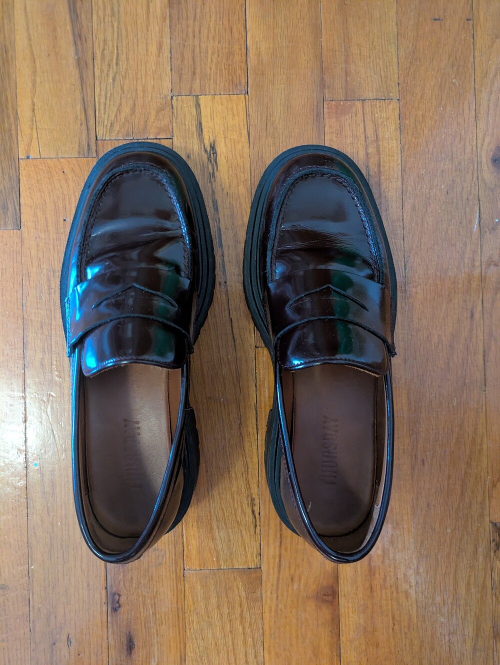 Thursday Platform Penny Loafers in Burgundy- Classic Women’s Slip-On